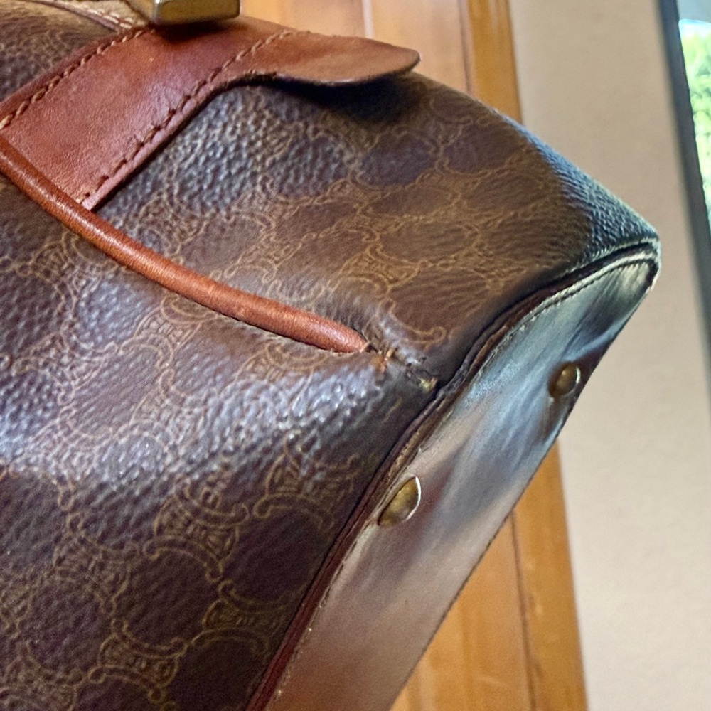 Celine Authentic Brown Dome Satchel Handbag - Brown - Picture 9 of 16